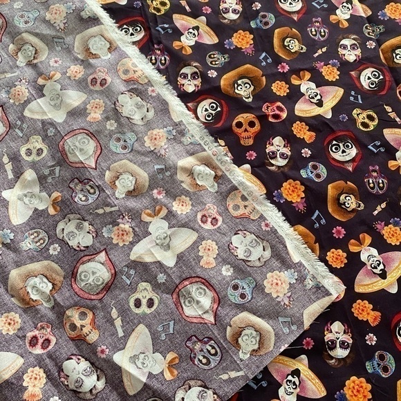 NWOT DISNEYS COCO & FRIENDS DIA DE LOS MUERTOS FABRIC - Picture 4 of 4